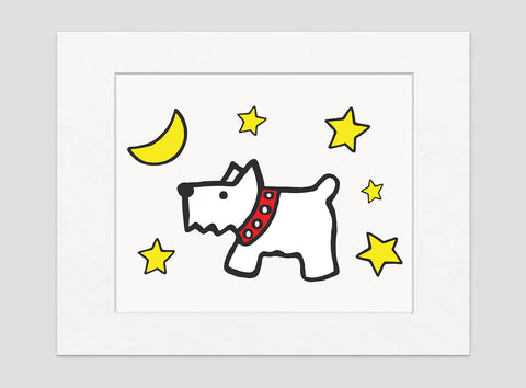 Moon Dog Art Print - Kids Wall Art Collection-Di Lewis