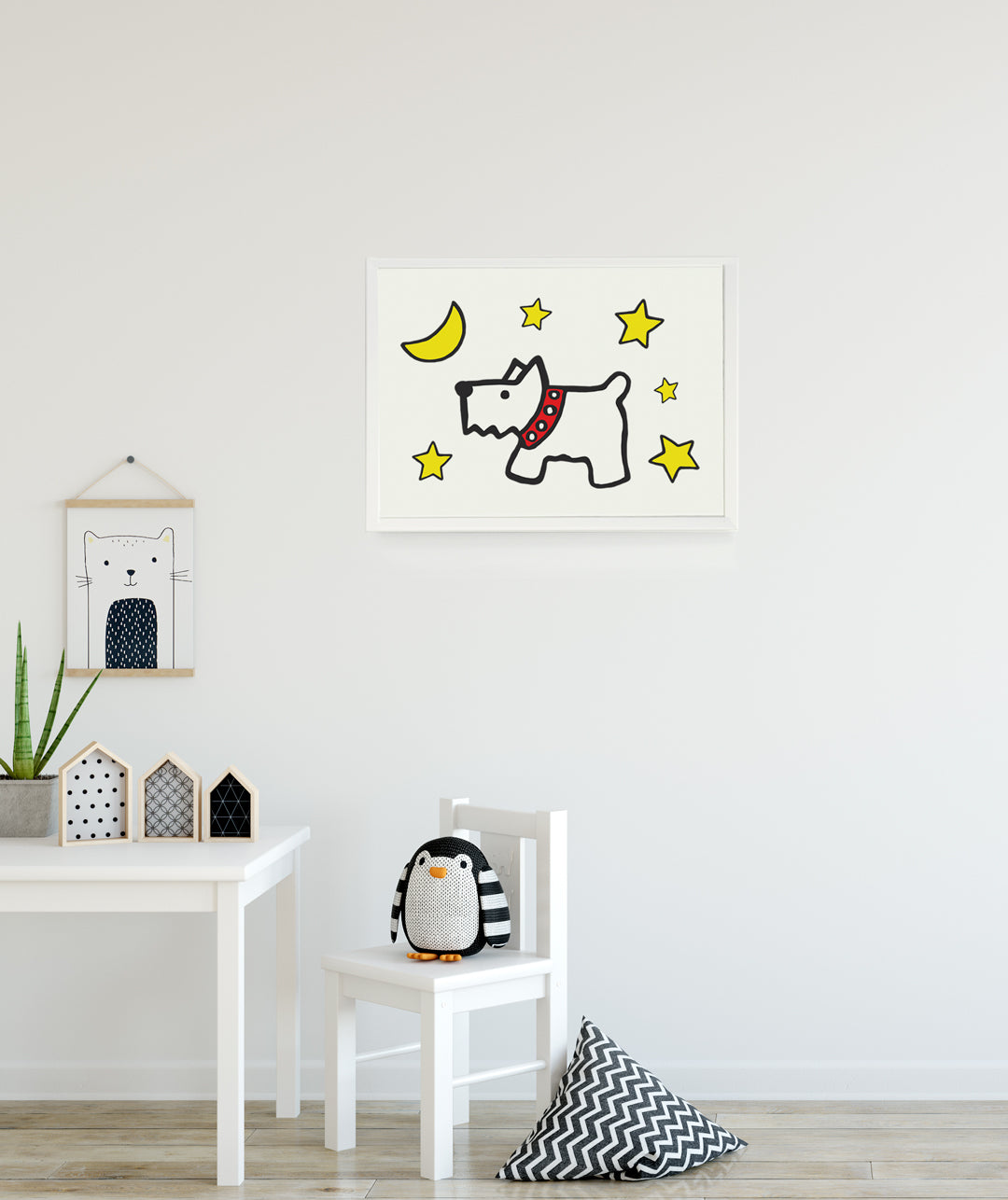 Moon Dog Art Print - Kids Wall Art Collection-Di Lewis