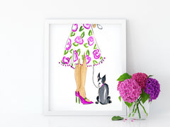 My Date - Fashion Illustration Wall Art Collection-Di Lewis