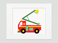 My Fire Truck Art Print - Kids Wall Art Collection-Di Lewis