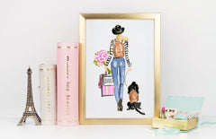 Off To School Art Print - Fashion Illustration Wall Art Collection-Di Lewis