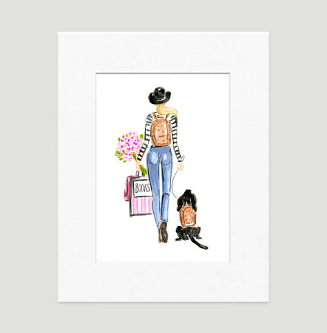 Off To School Art Print - Fashion Illustration Wall Art Collection-Di Lewis