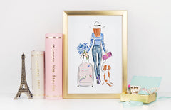 On My Way Art Print - Fashion Illustration Wall Art Collection-Di Lewis