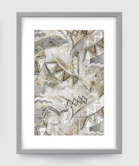 Opera Art Print - Abstract Art Wall Decor Collection - Grey & Tan