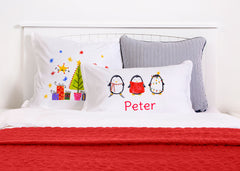 Christmas Penguins - Kids Personalized Pillowcase Collection