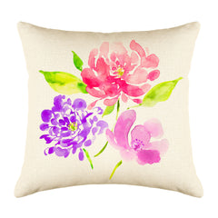 Peonies Throw Pillow Cover - Decorative Designs Throw Pillow Cover Collection