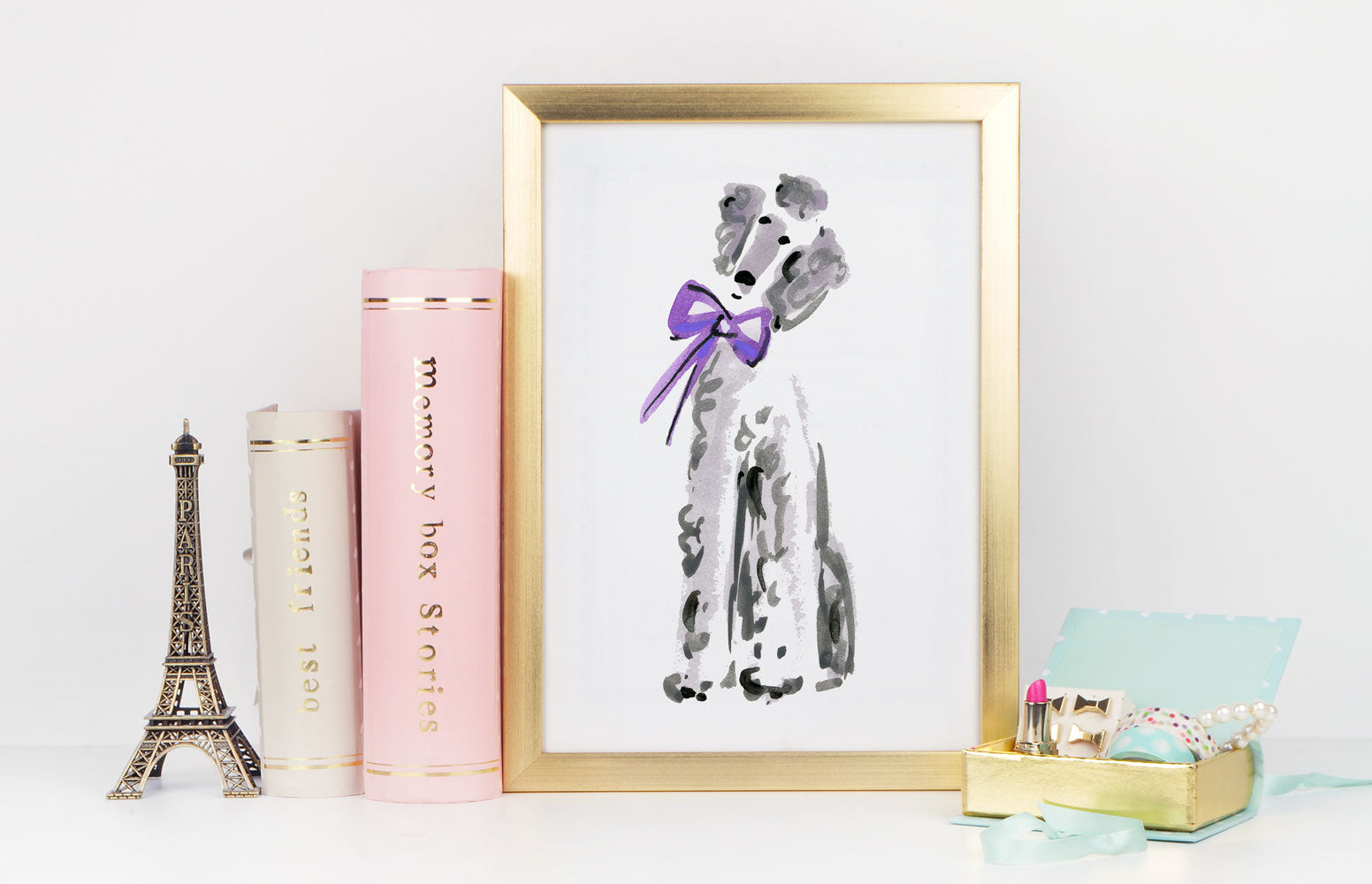 Pierre Poodle Art Print - Dog Illustrations Wall Art Collection-Di Lewis