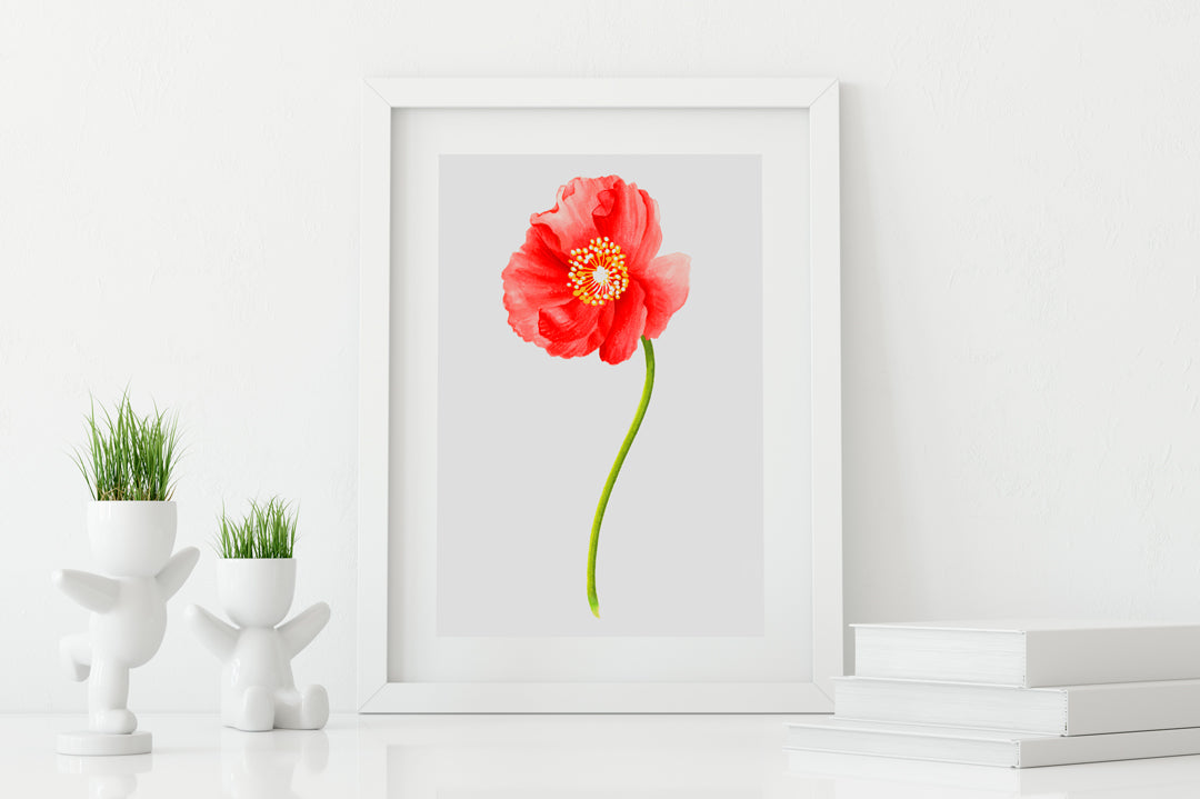 Poppy Red Art Print - Floral Art Wall Decor Collection-Di Lewis