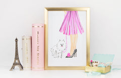 Pretty In Pink Art Print - Fashion Illustration Wall Art Collection-Di Lewis