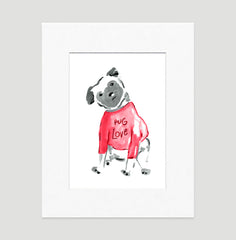 Pebbles Pug Art Print - Dog Illustrations Wall Art Collection-Di Lewis