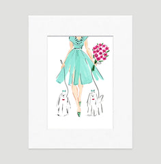 Putting On The Dog Art Print - Fashion Illustration Wall Art Collection-Di Lewis