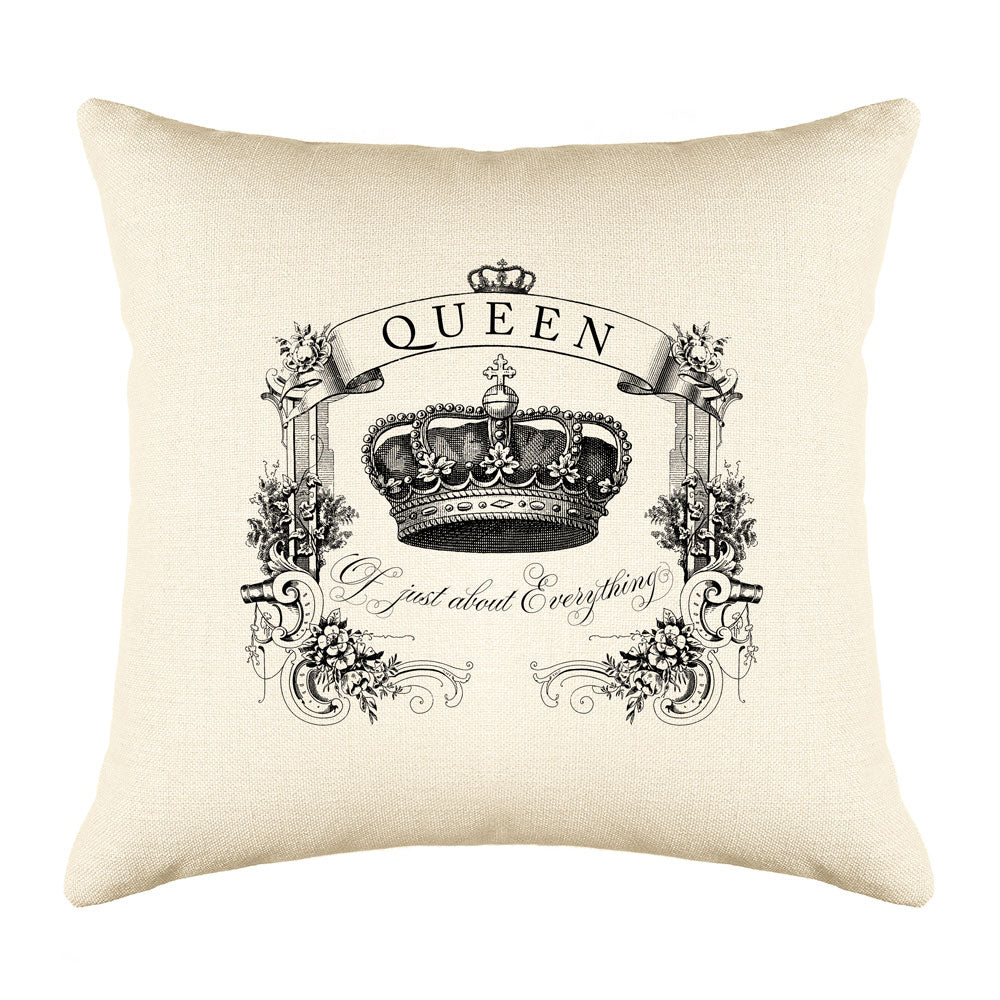 Queen Of Just About Everything Throw Pillow Cover - Decorative Designs Throw Pillow Cover Collection-Di Lewis