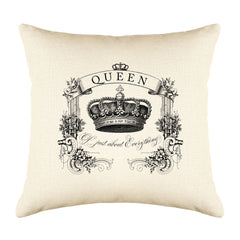 Queen Of Just About Everything Throw Pillow Cover - Decorative Designs Throw Pillow Cover Collection-Di Lewis