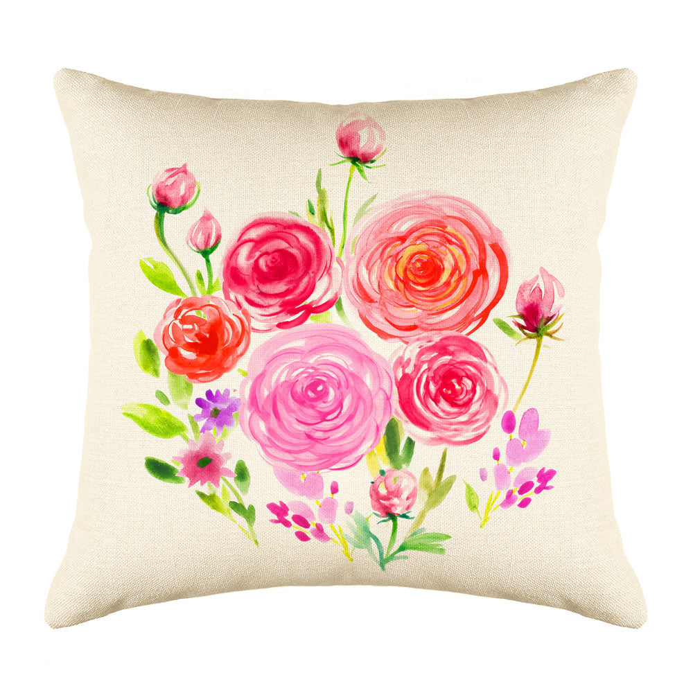 Ranunculus Throw Pillow Cover - Decorative Designs Throw Pillow Cover Collection