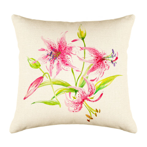 Rubrum Lily Throw Pillow Cover - Decorative Designs Throw Pillow Cover Collection