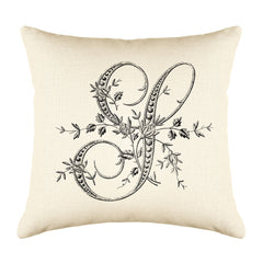 Vintage French Monogram Letter S Throw Pillow Cover
