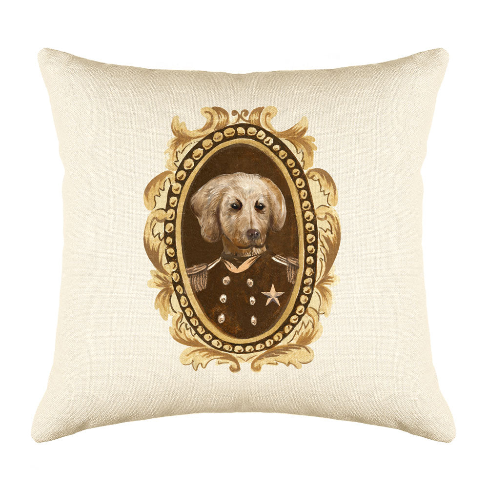 Sergeant Retriever Throw Pillow Cover - Dog Illustration Throw Pillow Cover Collection-Di Lewis