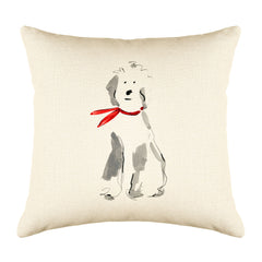 Barkley Sheepdog Throw Pillow Cover - Dog Illustration Throw Pillow Cover Collection-Di Lewis