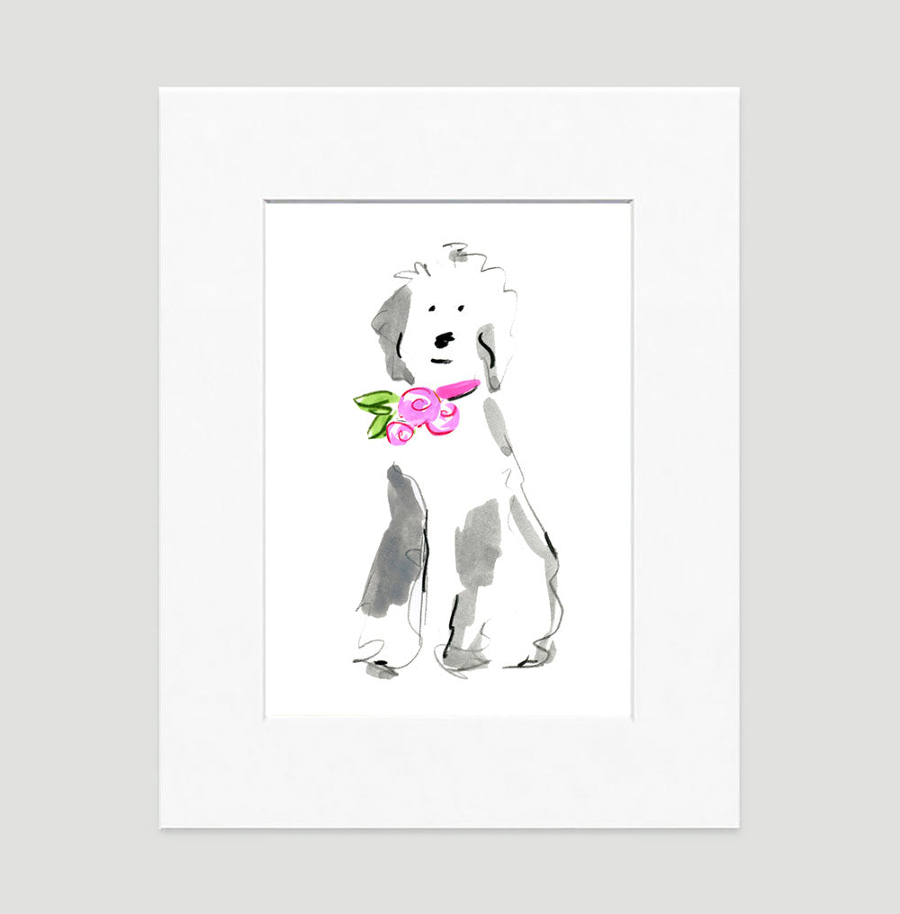 Sally Sheep Dog Art Print - Dog Illustrations Wall Art Collection-Di Lewis