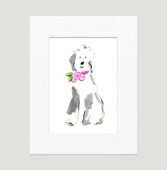 Sally Sheep Dog Art Print - Dog Illustrations Wall Art Collection-Di Lewis
