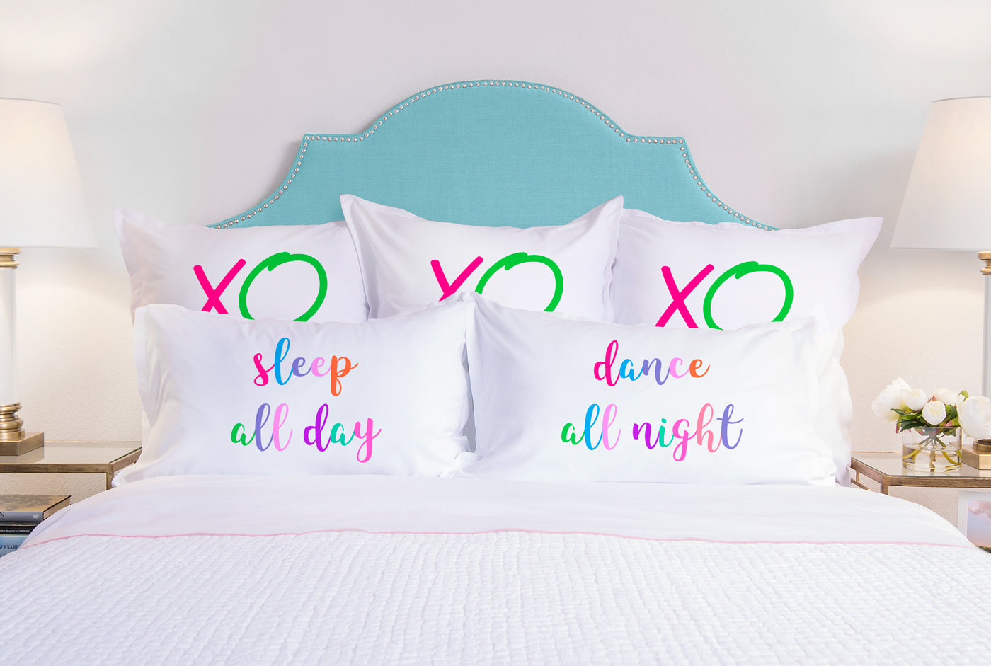 Sleep All Day, Dance All Night - His & Hers Pillowcase Collection-Di Lewis