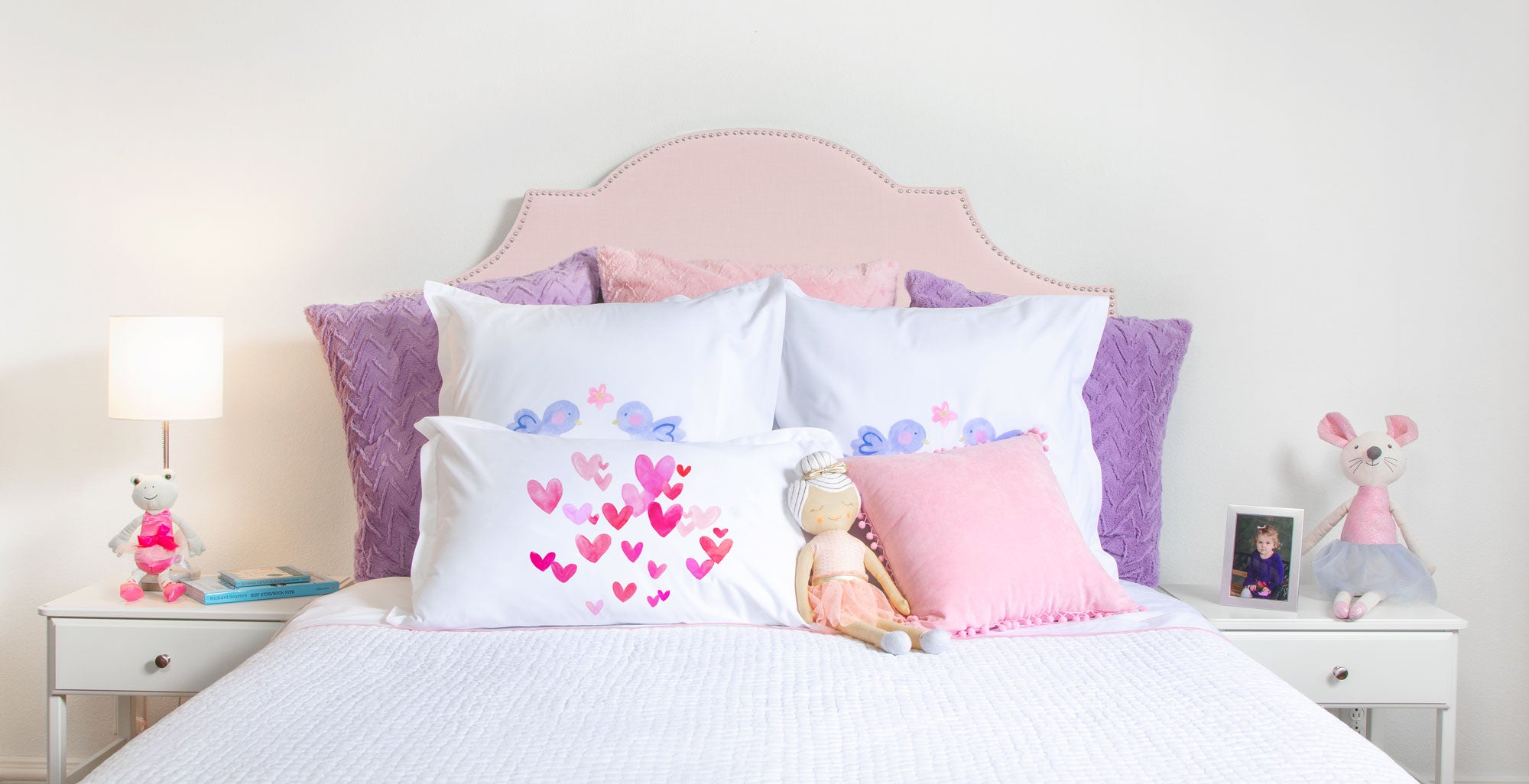 Small Pink Hearts - Personalized Kids Pillowcase Collection