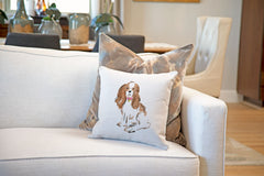 Sparky Spaniel Throw Pillow Cover - Dog Illustration Throw Pillow Cover Collection-Di Lewis