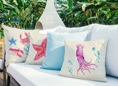 Squid Throw Pillow Cover - Coastal Designs Throw Pillow Cover Collection-Di Lewis