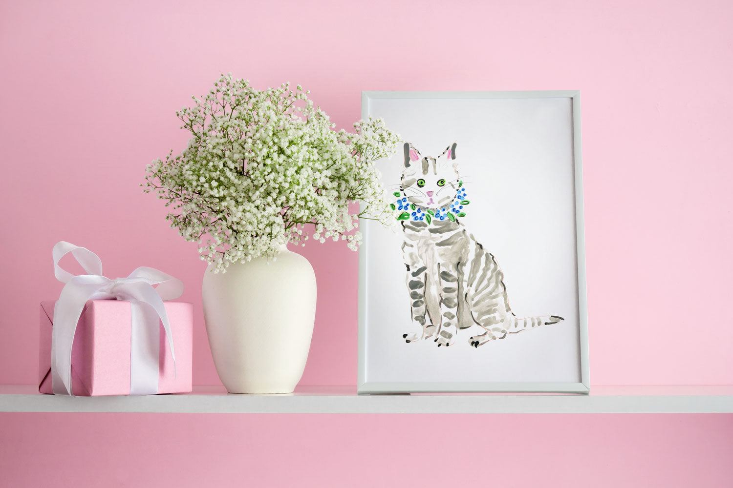Tabby Cat Art Print - Cat Illustrations Wall Art Collection-Di Lewis