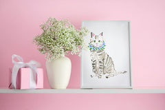 Tabby Cat Art Print - Cat Illustrations Wall Art Collection-Di Lewis