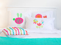 Colorful Flower Fairy Butterfly - Personalized Kids Pillowcase Collection