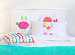 Colorful Flower Fairy Butterfly - Personalized Kids Pillowcase Collection