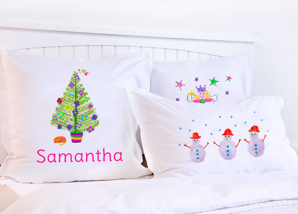 Multicolor Christmas - Kids Personalized Pillowcase Collection