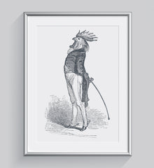 The Proud Cock Art Print - Animal Illustrations Wall Art Collection-Di Lewis