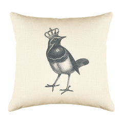 The Royal Robin Throw Pillow Cover - Animal Illustrations Throw Pillow Cover Collection-Di Lewis