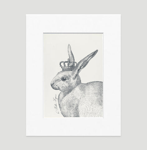 The Royal Rabbit Art Print - Animal Illustrations Wall Art Collection-Di Lewis