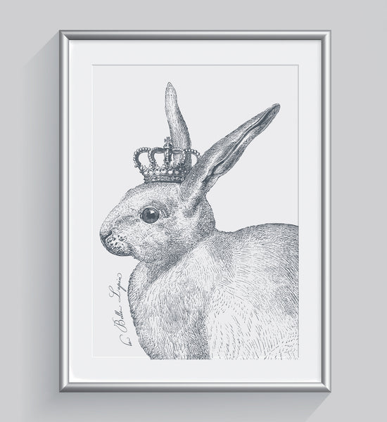 Royal Rabbit Wall Art | Animal Illustrations | Di Lewis