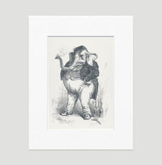 The Smoking Elephant Art Print - Animal Illustrations Wall Art Collection-Di Lewis