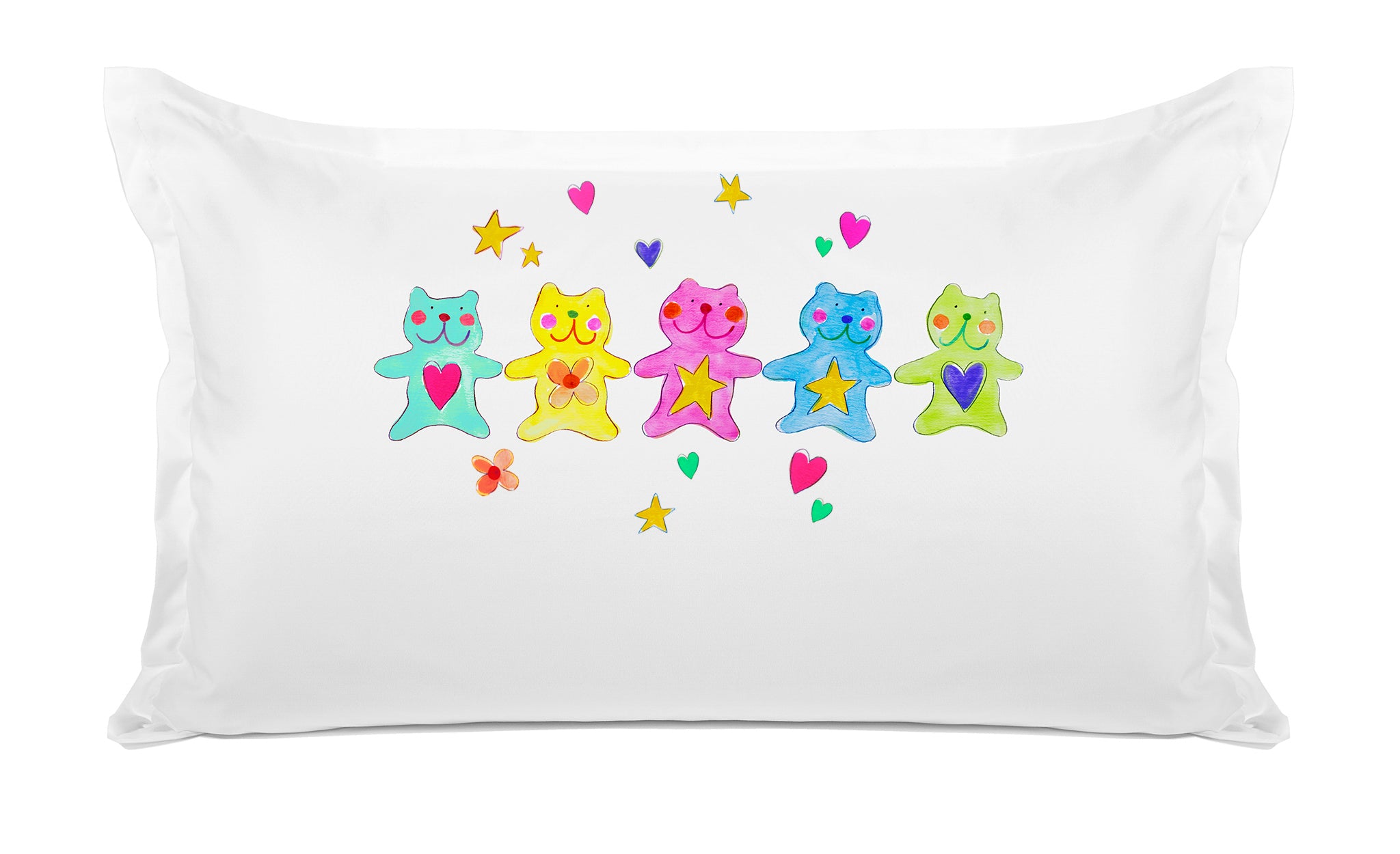 Pretty Colorful Bears - Personalized Kids Pillowcase Collection