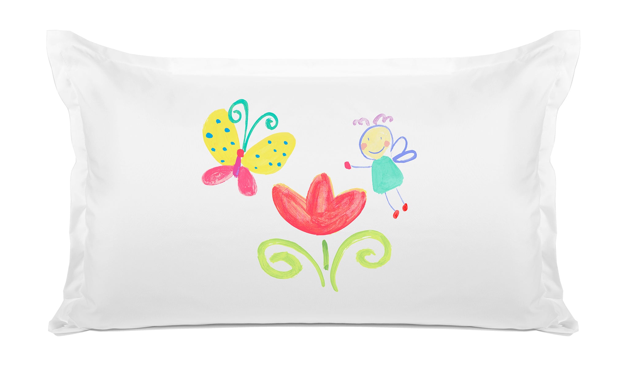 Colorful Flower Fairy Butterfly - Personalized Kids Pillowcase Collection