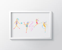 The Gymnasts Art Print - Kids Wall Art Collection-Di Lewis