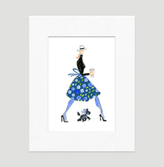 Time For A Latte Art Print - Fashion Illustration Wall Art Collection-Di Lewis