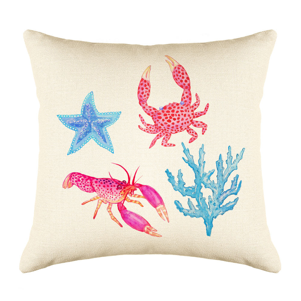 Tropical Reef Throw Pillow Cover - Coastal Designs Throw Pillow Cover Collection-Di Lewis