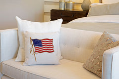 Vintage American Flag 48 Stars Throw Pillow Cover - Decorative Designs Throw Pillow Cover Collection-Di Lewis