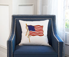 Vintage American Flag 48 Stars Throw Pillow Cover - Decorative Designs Throw Pillow Cover Collection-Di Lewis