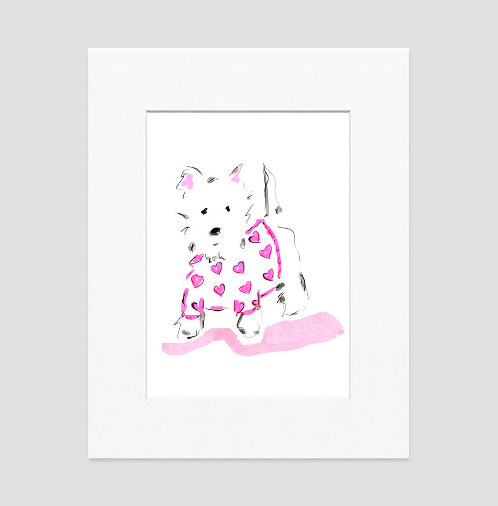 Willow Westie Art Print - Dog Illustrations Wall Art Collection-Di Lewis