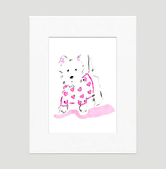 Willow Westie Art Print - Dog Illustrations Wall Art Collection-Di Lewis