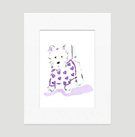 Willie Westie Art Print - Dog Illustrations Wall Art Collection-Di Lewis