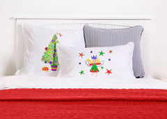 Christmas Stars Red & Green - Kids Personalized Pillowcase Collection