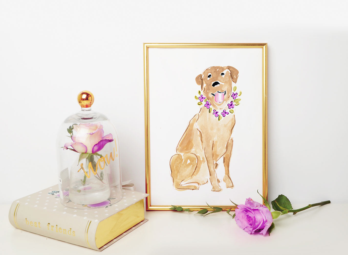 Lady Labrador Art Print - Dog Illustrations Wall Art Collection-Di Lewis